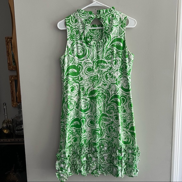 Lilly Pulitzer Green and White Darling Shift Dress Sz 6 - Picture 8 of 11